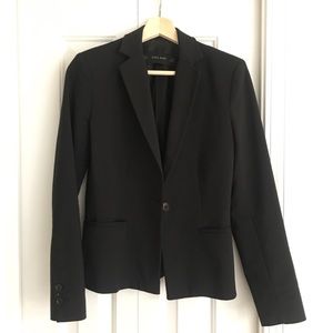 ZARA BASIC Black One Button Blazer Jacket S